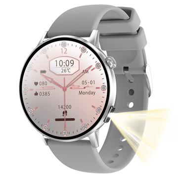 G34 Reloj inteligente AMOLED de 1,32" con llamadas Bluetooth, monitorización de la salud y seguimiento del estado físico - Gris