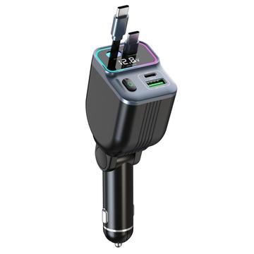 GC15 Cargador de coche de 83 W con monitor de tensión en tiempo real - Negro