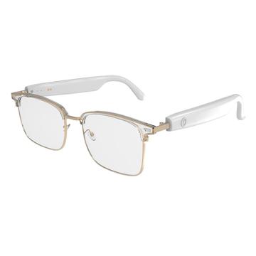 GS13 Gafas inteligentes con traducción automática, llamadas/música Bluetooth - Blanco / Dorado