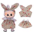 Set de vestido y diadema de fiesta para Labubu Minifigura 17cm - Marrón
