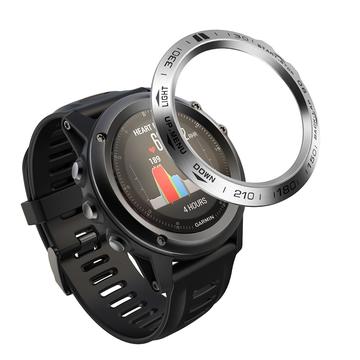 Tapa de acero inoxidable para bisel de reloj Garmin Fenix 3/3 HR - Plata