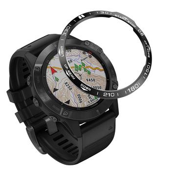 Tapa de acero inoxidable para bisel de reloj Garmin Fenix 6/6 Pro - Negro