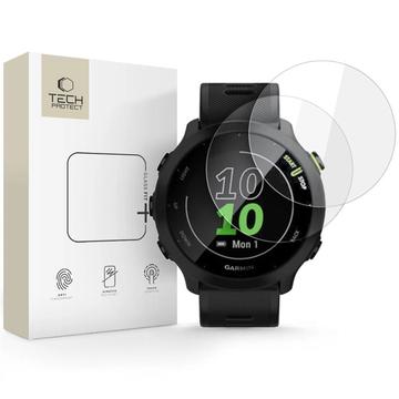 Protector de pantalla de vidrio templado Garmin Forerunner 55 Tech-Protect Glass Fit+ - 2 uds. - Claro