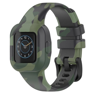 Correa de Silicona Suave para Garmin VivoFit Jr. 3 - Verde camuflaje