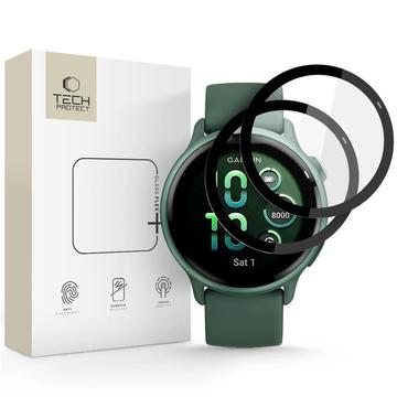 Protector de pantalla híbrido Garmin Vivoactive 6 Tech-Protect Glass Flex+ - 2 pzs. - Negro