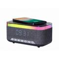 Gembird Reloj Despertador Digital con Luces RGB, Carga Inalámbrica 15W - Negro