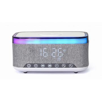 Gembird Reloj Despertador Digital con Luces RGB, Carga Inalámbrica 15W