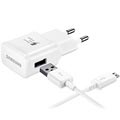 Cargador Rápido Samsung EP-TA20EW para Viajes - Bulk - Blanco