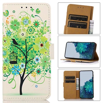 Funda Glam Serie para Samsung Galaxy A10 - Estilo Cartera - Árbol Floreciente