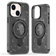 Funda híbrida iPhone 15 Glitter con soporte - Compatible con MagSafe