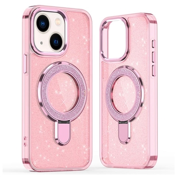 Funda híbrida iPhone 15 Glitter con soporte - Compatible con MagSafe