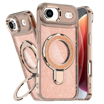 Funda híbrida iPhone Air Glitter con soporte - Compatible con MagSafe - Oro desierto