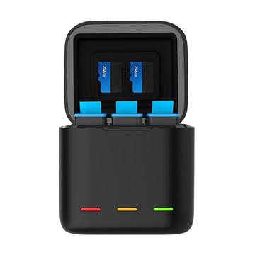 Cargador de batería de 3 ranuras para GoPro Hero 9 Telesin GP-BCG-901 con luz LED
