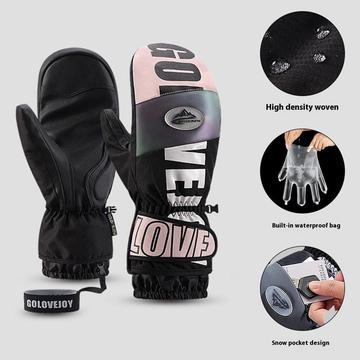 Golovejoy SK34 Guantes de Esquí de Invierno - Impermeables, Cortaviento, Pantalla Táctil - L