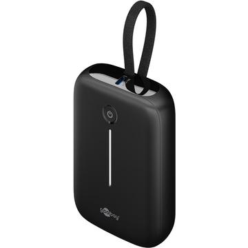 Goobay 10000mAh Power Bank con cable USB-C integrado - 20W - Negro