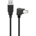 Goobay Cable USB acodado - A macho/B macho - 0,5m - Negro