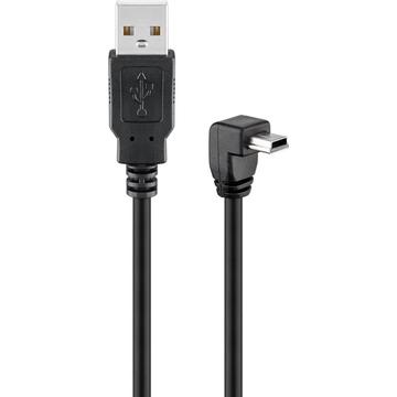 Goobay Cable USB acodado - A macho/B macho - 1,8 m - Negro