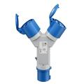 Goobay Adaptador CEE - Enchufe CEE a 2x Acoplador CEE - 16A, 3680W