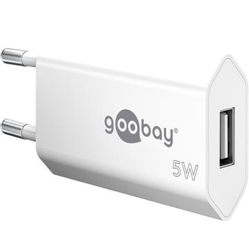 Goobay Compact Cargador de pared USB-A - 5W - Blanco