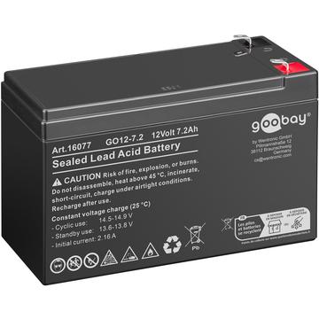 Goobay GO12-7.2 Batería de plomo de 12V - 7200mAh