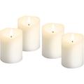 Goobay LED Velas de Cera Real con Mecha 3D y Función Temporizador - 4 Pcs. - Blanco