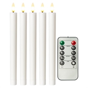 Goobay LED Velas de Cera Real con Mando a Distancia - 5 Pcs. - Blanco