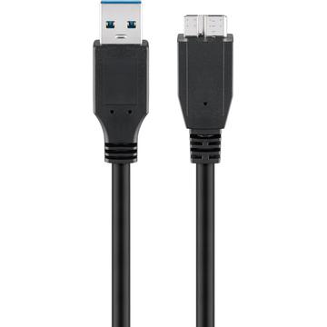Goobay Cable Micro USB-B - USB 3.0 - 0.5m - Negro