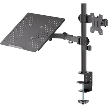 Soporte para monitor Goobay con brazo para portátil: monitores de 17-27", portátiles de 10-15.6"