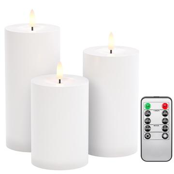 Goobay Velas LED de Exterior - 3 Pcs. - Blanco Cálido