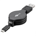 Cable Retráctil de Conector USB 2.0 a USB 3.1 Tipo-C Goobay - Negro