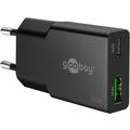 Goobay Slim USB-C PD GaN Doble Cargador Rápido 30W - Negro