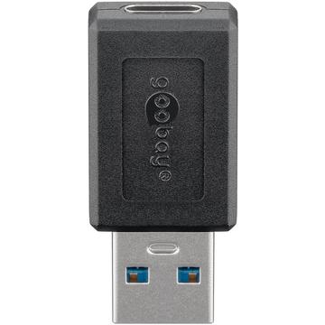Goobay Adaptador USB-C - USB-C Hembra/USB-A Macho - Negro