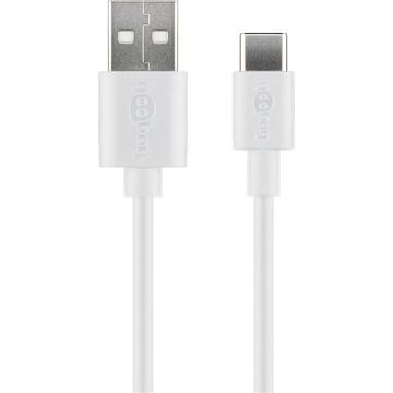 Goobay Cable USB-C 1m - USB-C/USB-A - Blanco