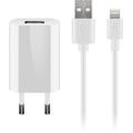 Goobay Cargador USB con cable Lightning - Certificado MFi - Blanco