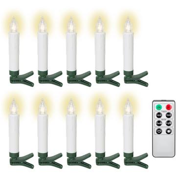 Goobay Velas LED Inalámbricas para Árbol de Navidad - 10 Pcs. - Blanco cálido