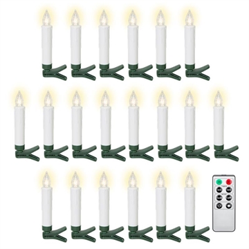 Goobay Velas LED Inalámbricas para Árbol de Navidad - 20 uds. - Blanco cálido