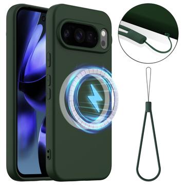 Funda de Silicona Líquida para Google Pixel 10 Pro XL - Compatible con MagSafe - Verde Oscuro