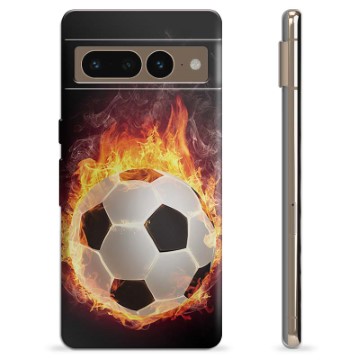 Funda de TPU para Google Pixel 7 Pro - Pelota de Fútbol en Llamas