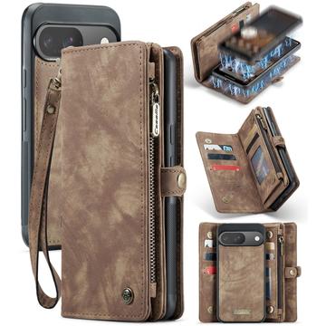 Funda tipo billetera multifuncional 2 en 1 Caseme 008 para Google Pixel 9/9 Pro - Marrón