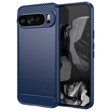 Carcasa de TPU Brushed para Google Pixel 9 Pro XL - Fibra de Carbono - Azul