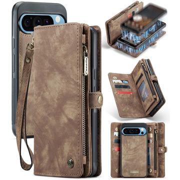 Funda tipo billetera multifuncional 2 en 1 Caseme 008 para Google Pixel 9 Pro XL - Marrón