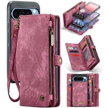 Funda tipo billetera multifuncional 2 en 1 Caseme 008 para Google Pixel 9 Pro XL - Rojo