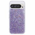 Funda de TPU Glitter Flakes para Google Pixel 9 Pro XL - Púrpura