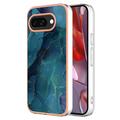 Funda TPU Marble Pattern Electrochapada IMD para Google Pixel 9a - Verde