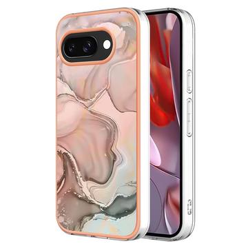 Funda TPU Marble Pattern Electrochapada IMD para Google Pixel 9a - Rosa