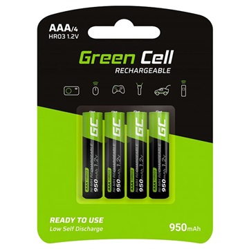 Pilas Recargables AAA Green Cell HR03 - 950mAh - 1x4
