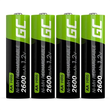 Pilas Recargables AA Green Cell HR6 - 2600mAh - 1x4