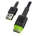 Cable USB-C Rápido con Luz LED Green Cell Ray - 1.2m