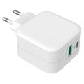 Cargador de pared GreyLime 38W PD & QC - USB-C, USB-A - Blanco