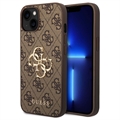 iPhone 15 Guess 4G Big Metal Logo Hybrid Case - Brown